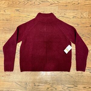 Karen Kane Burgundy Mock Neck Knit Sweater Small NWT